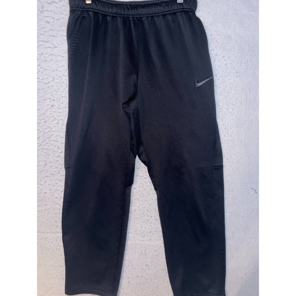 Nike Dri-Fit Fleece Lined Sweatpants Black Pockets Drawstring Mens M Gym